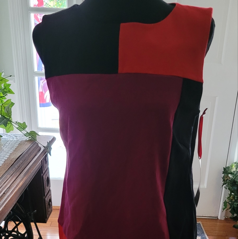 NWT Ruby Road 60's Mod Inspired Color Block Zip Up Jacket Tank Set Twee Spring - Picture 4 of 7